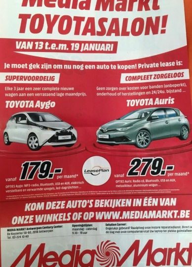 Toyotasalon in MediaMarkt België