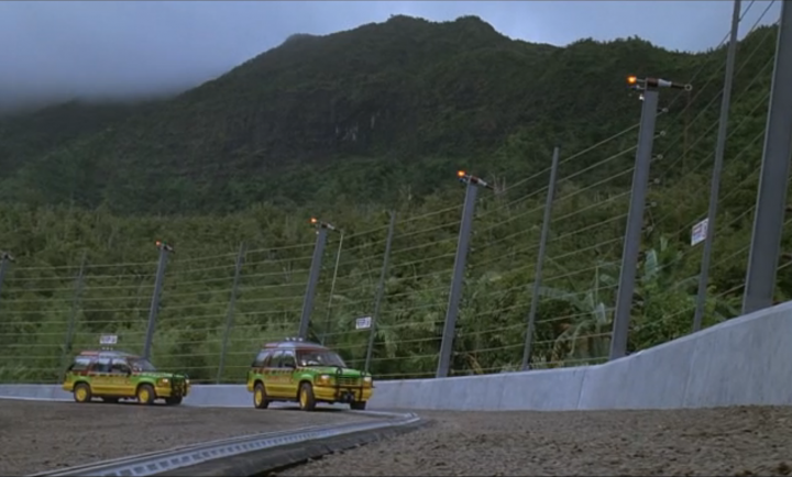 Jurassic Park elektrische taxi's 
